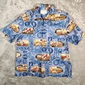 Vintage Kalaheo Hawaiian Shirt Mens XL Blue Aloha‎ Hula Girl Rare Bomber Girls